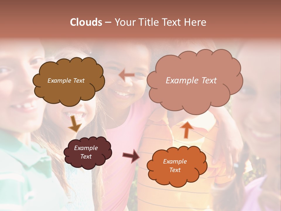 A Group Of Young Children Standing Next To Each Other PowerPoint Template