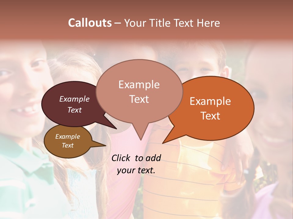 A Group Of Young Children Standing Next To Each Other PowerPoint Template