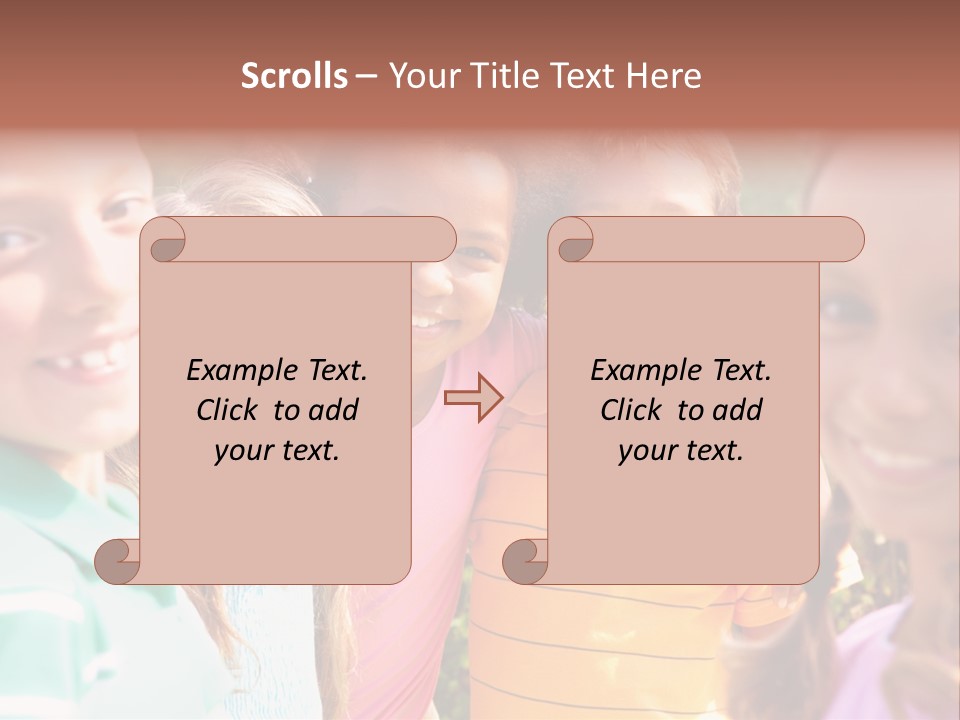 A Group Of Young Children Standing Next To Each Other PowerPoint Template
