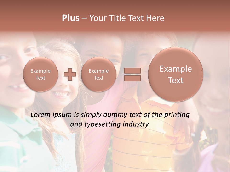 A Group Of Young Children Standing Next To Each Other PowerPoint Template