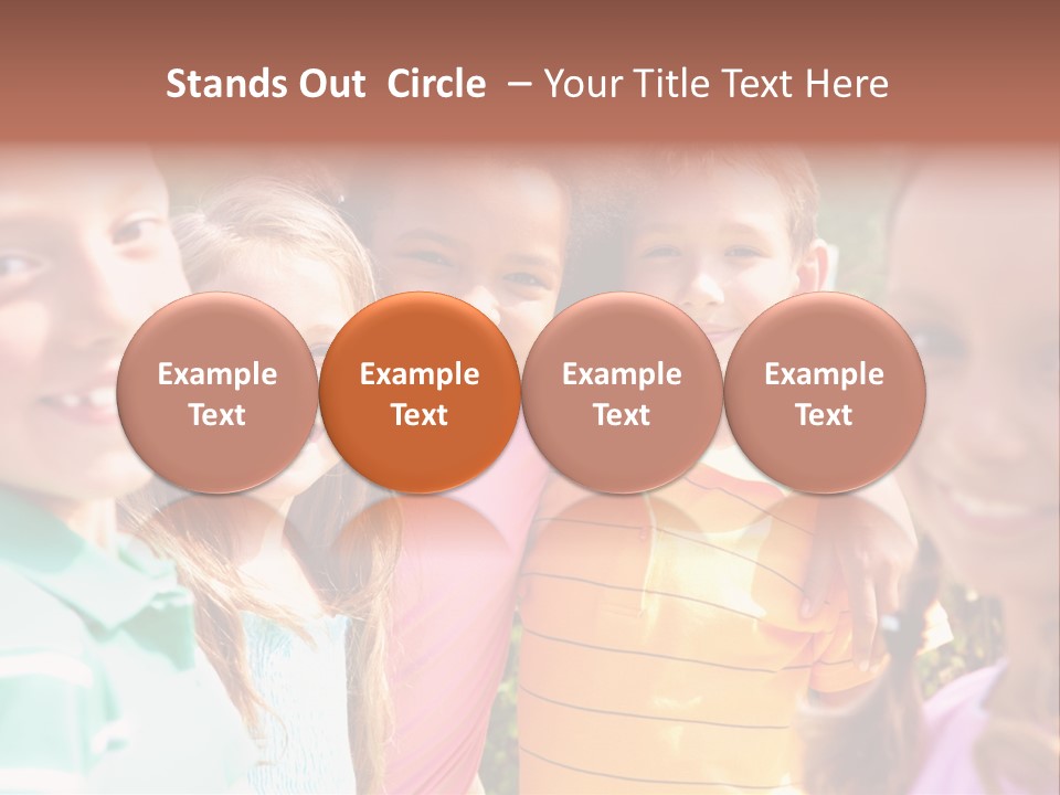 A Group Of Young Children Standing Next To Each Other PowerPoint Template