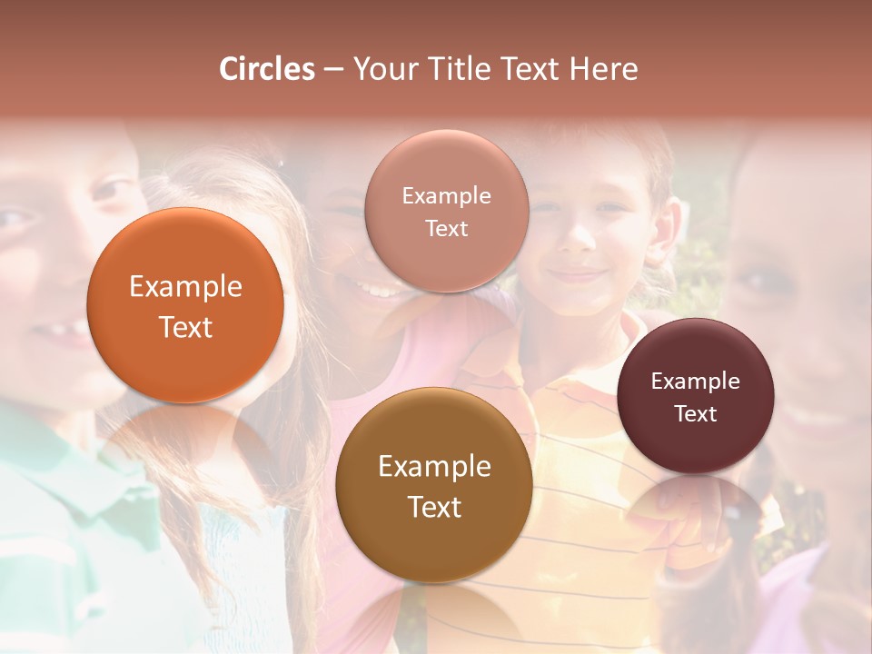 A Group Of Young Children Standing Next To Each Other PowerPoint Template