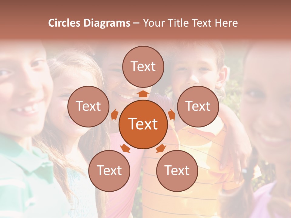 A Group Of Young Children Standing Next To Each Other PowerPoint Template