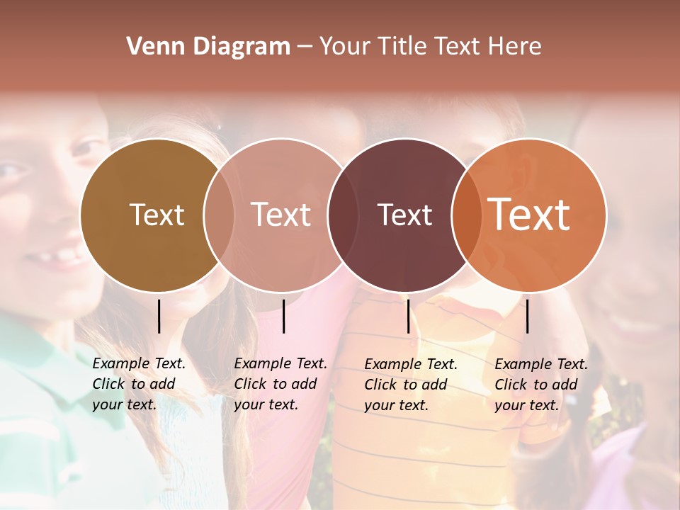 A Group Of Young Children Standing Next To Each Other PowerPoint Template