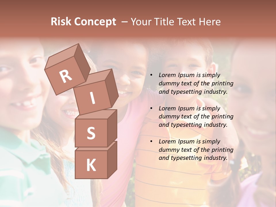 A Group Of Young Children Standing Next To Each Other PowerPoint Template