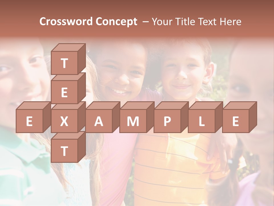 A Group Of Young Children Standing Next To Each Other PowerPoint Template