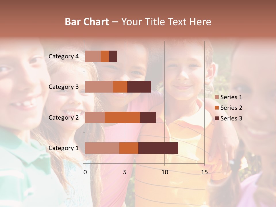 A Group Of Young Children Standing Next To Each Other PowerPoint Template