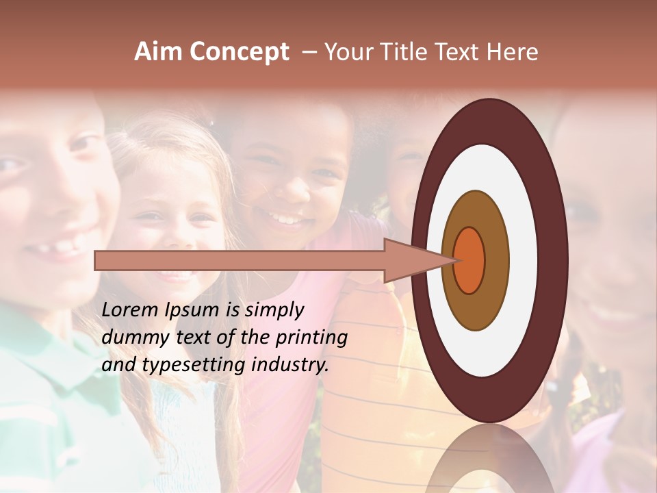 A Group Of Young Children Standing Next To Each Other PowerPoint Template