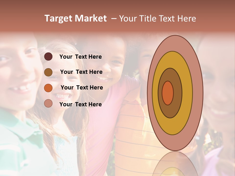 A Group Of Young Children Standing Next To Each Other PowerPoint Template