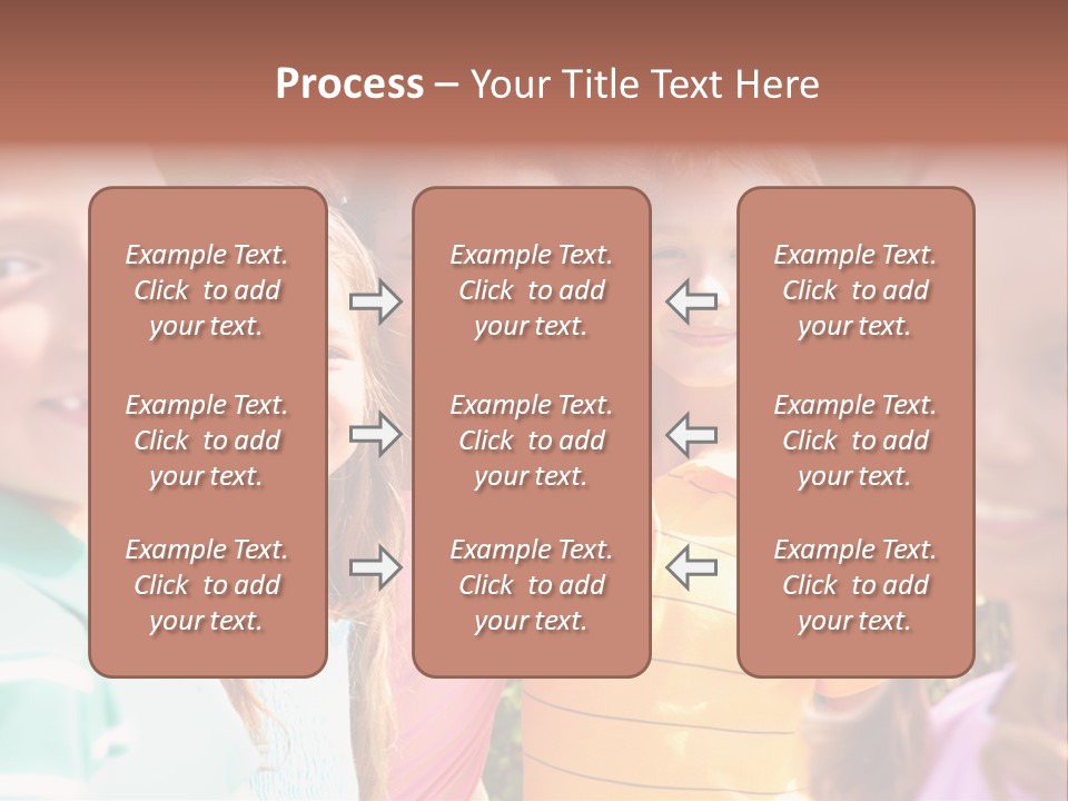 A Group Of Young Children Standing Next To Each Other PowerPoint Template