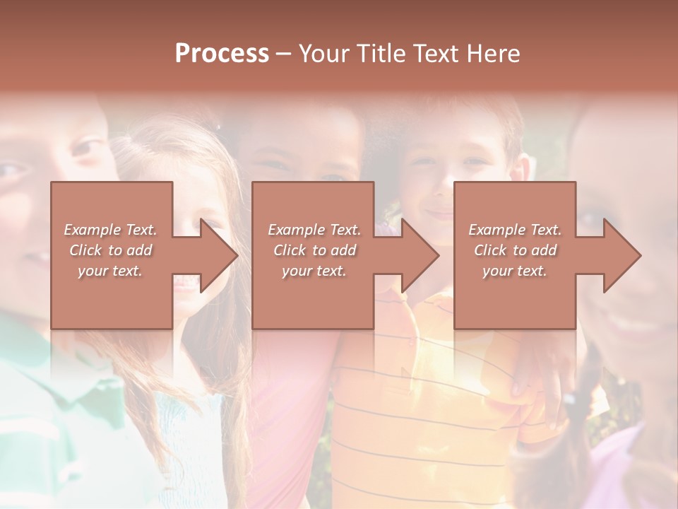 A Group Of Young Children Standing Next To Each Other PowerPoint Template