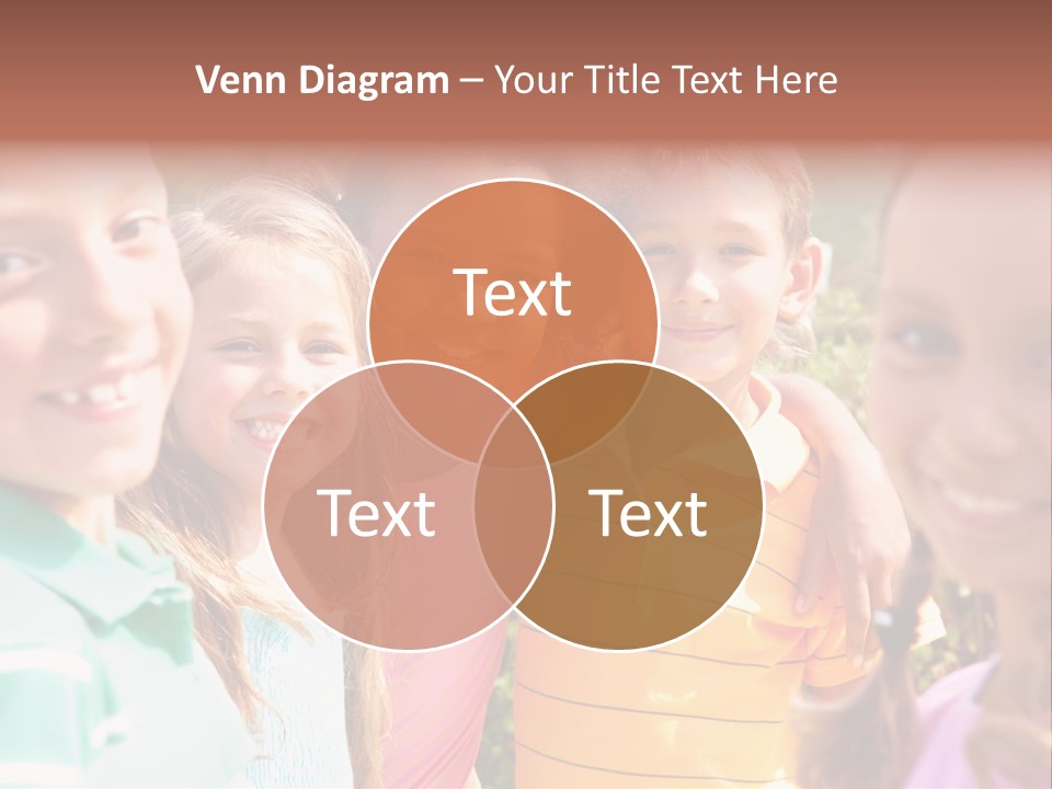A Group Of Young Children Standing Next To Each Other PowerPoint Template