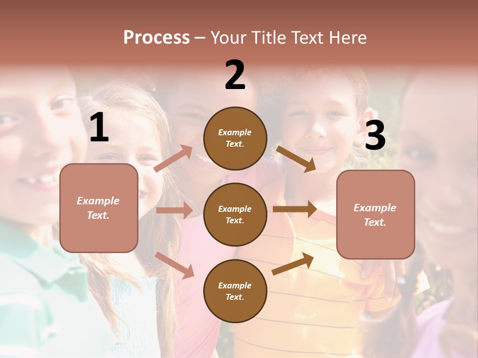 A Group Of Young Children Standing Next To Each Other PowerPoint Template