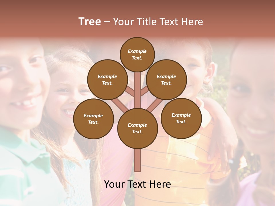 A Group Of Young Children Standing Next To Each Other PowerPoint Template