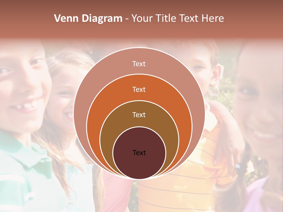 A Group Of Young Children Standing Next To Each Other PowerPoint Template