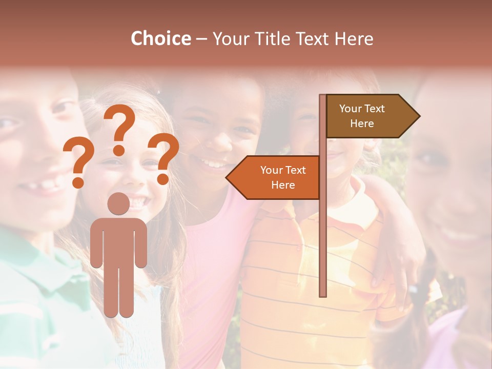 A Group Of Young Children Standing Next To Each Other PowerPoint Template