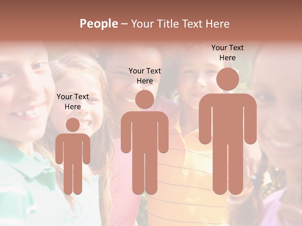 A Group Of Young Children Standing Next To Each Other PowerPoint Template