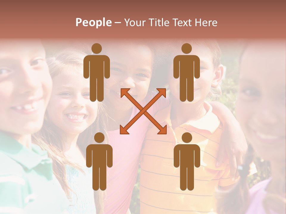 A Group Of Young Children Standing Next To Each Other PowerPoint Template