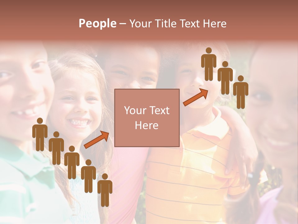 A Group Of Young Children Standing Next To Each Other PowerPoint Template