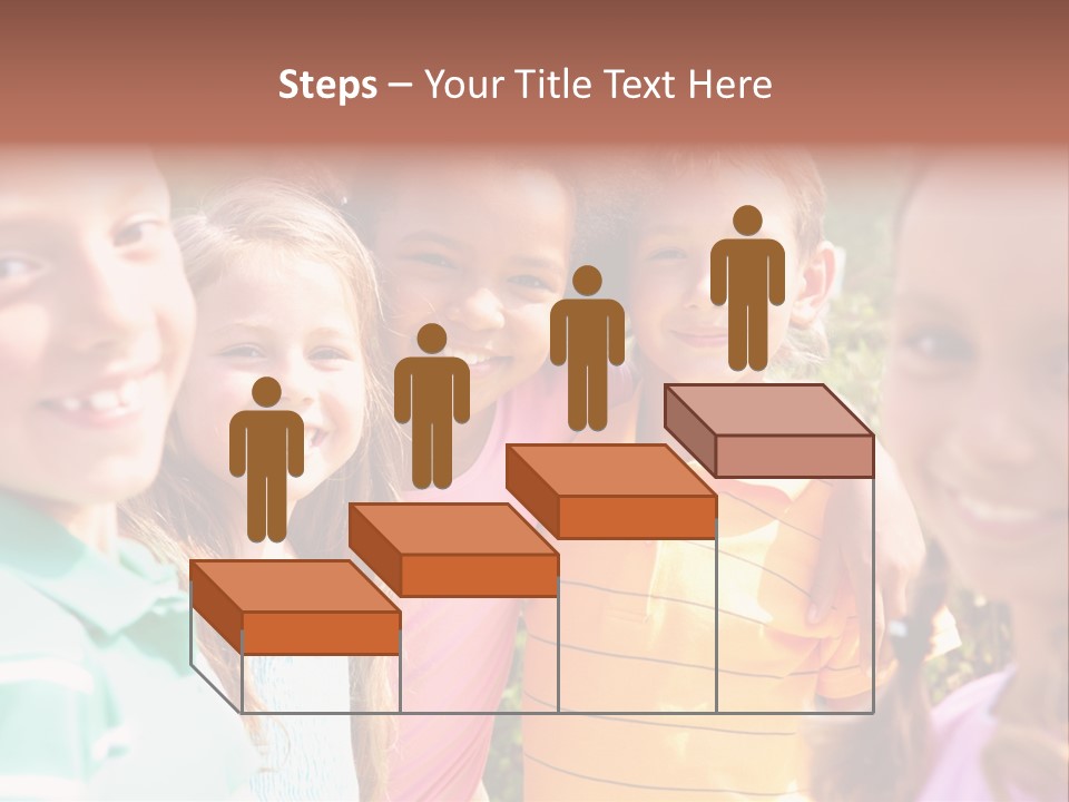 A Group Of Young Children Standing Next To Each Other PowerPoint Template
