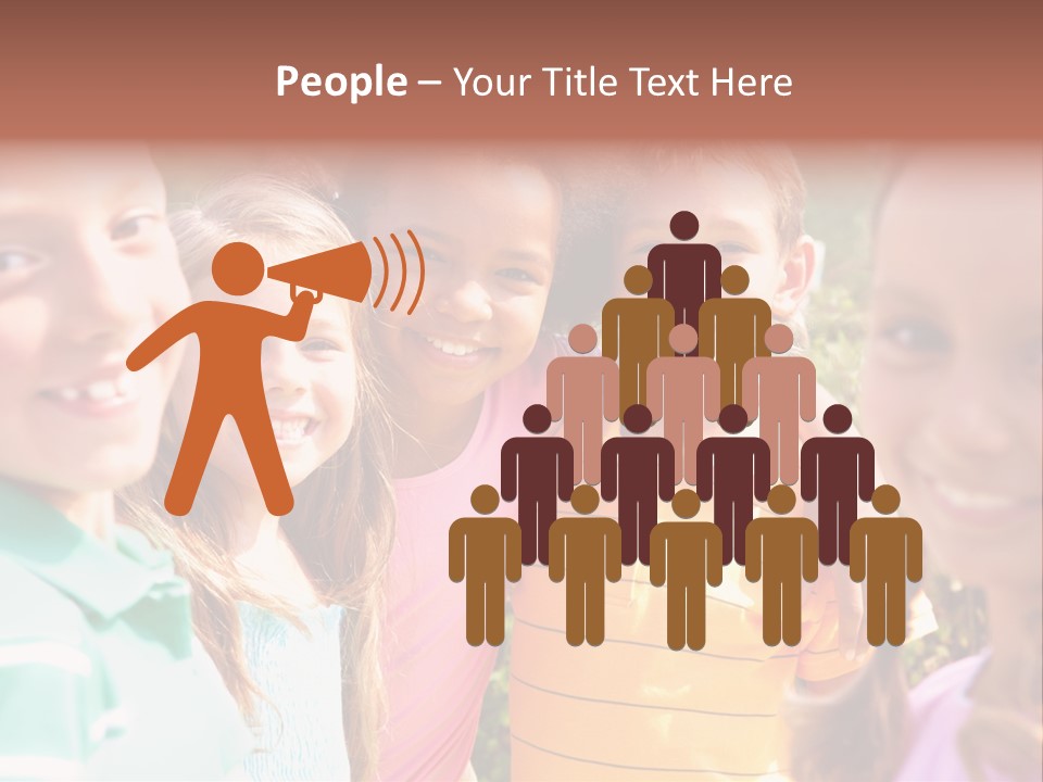 A Group Of Young Children Standing Next To Each Other PowerPoint Template