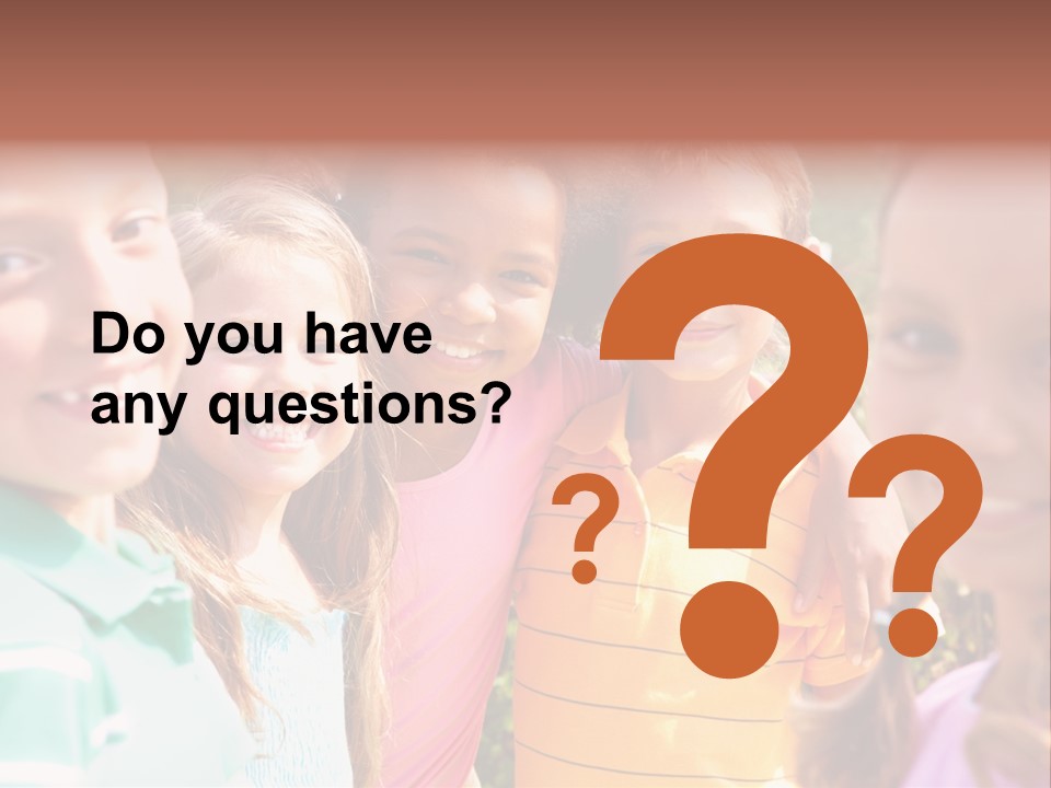 A Group Of Young Children Standing Next To Each Other PowerPoint Template