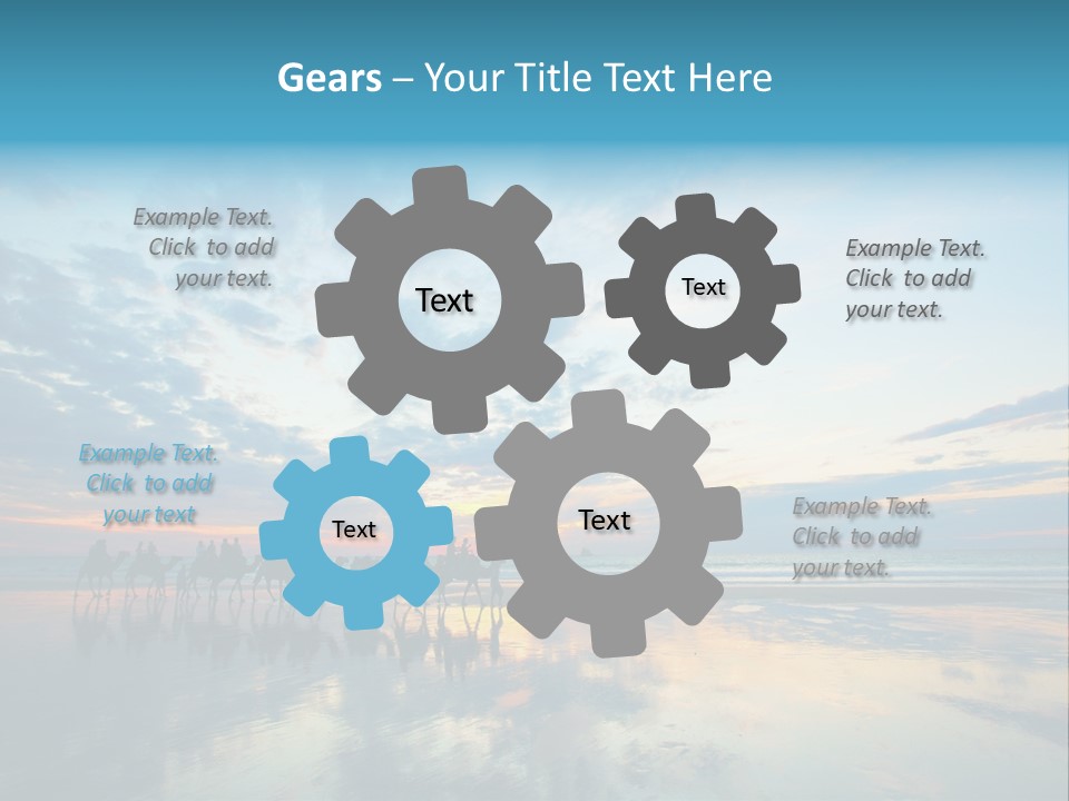 Silhouette Australia Camels PowerPoint Template