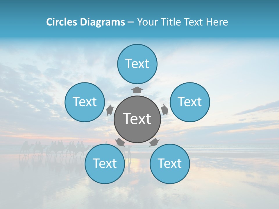 Silhouette Australia Camels PowerPoint Template