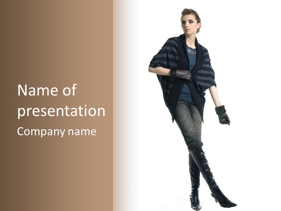 Cheerful Scarf Young PowerPoint Template