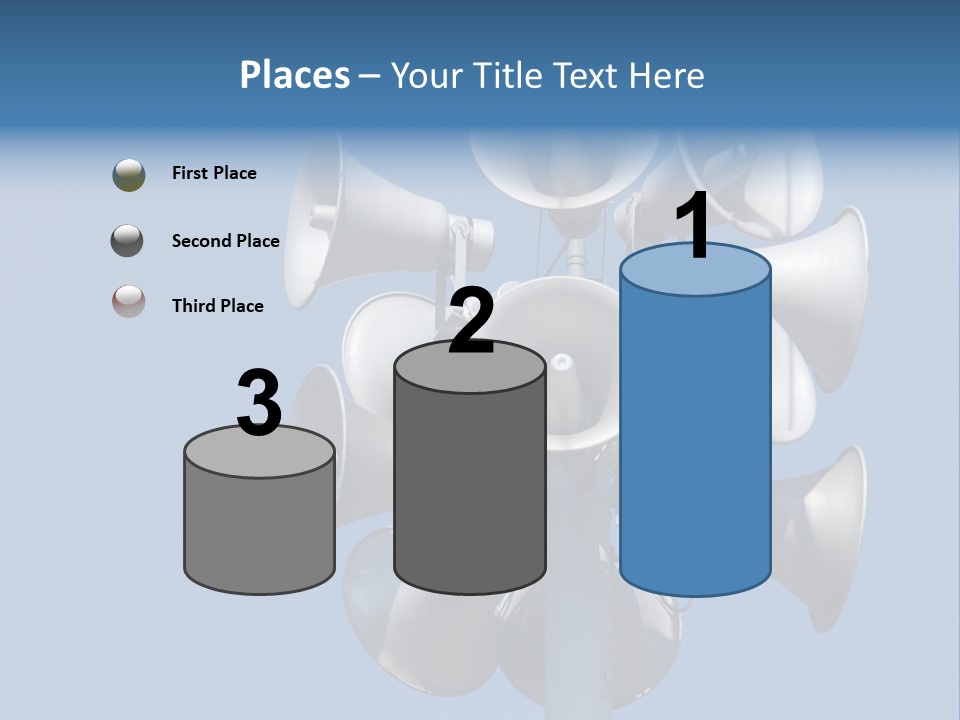 A Bunch Of Loud Phones On Top Of A Pole PowerPoint Template