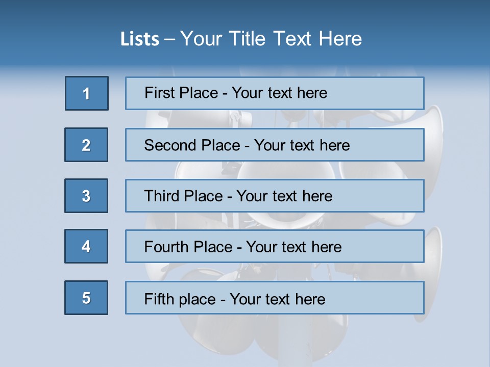 A Bunch Of Loud Phones On Top Of A Pole PowerPoint Template
