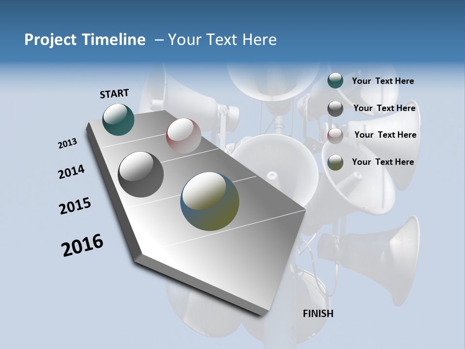 A Bunch Of Loud Phones On Top Of A Pole PowerPoint Template