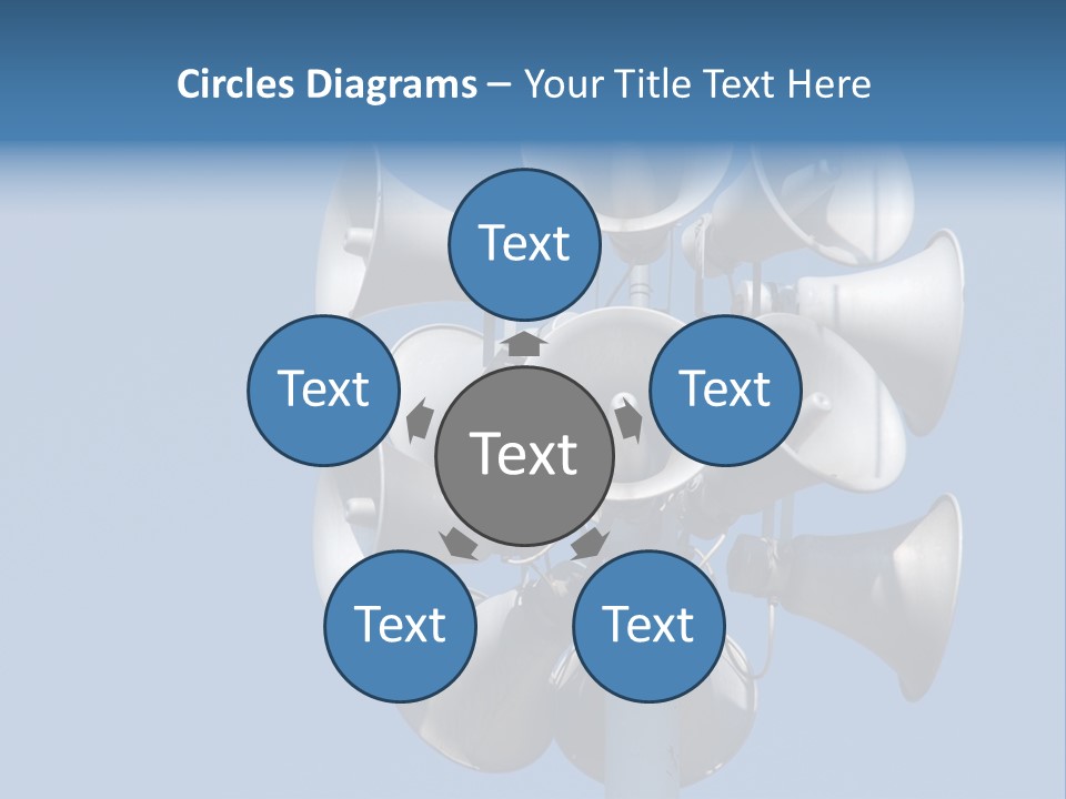 A Bunch Of Loud Phones On Top Of A Pole PowerPoint Template