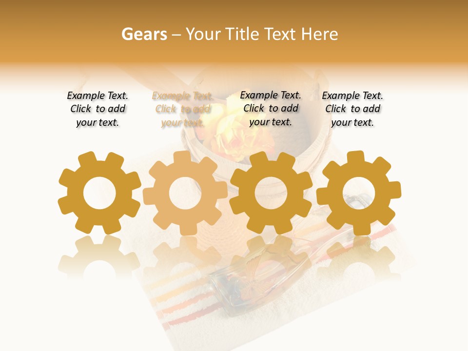 A Yellow Rose In A Wooden Bucket On A White Background PowerPoint Template