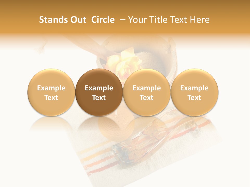 A Yellow Rose In A Wooden Bucket On A White Background PowerPoint Template