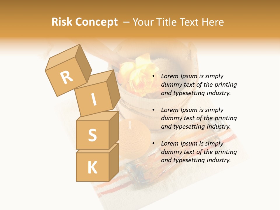 A Yellow Rose In A Wooden Bucket On A White Background PowerPoint Template