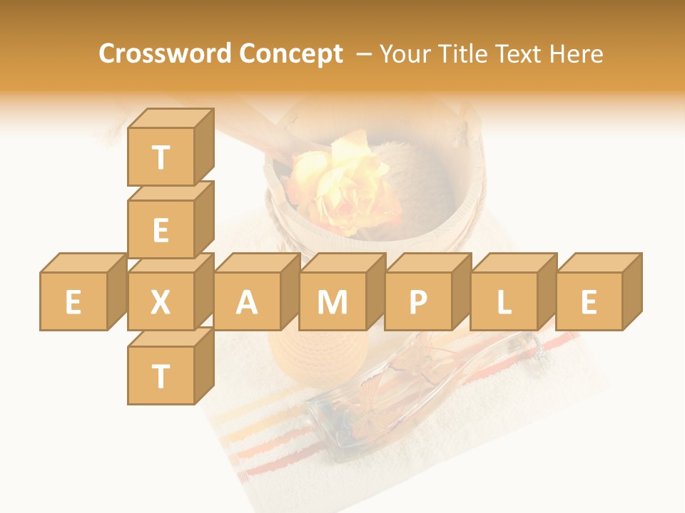 A Yellow Rose In A Wooden Bucket On A White Background PowerPoint Template