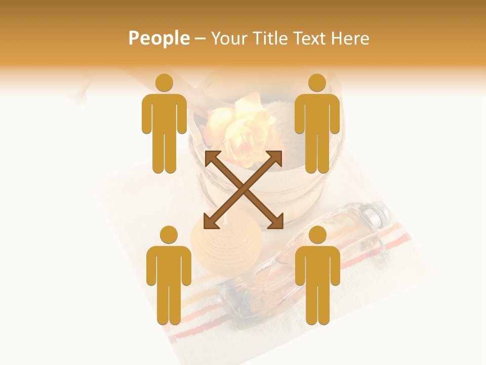 A Yellow Rose In A Wooden Bucket On A White Background PowerPoint Template