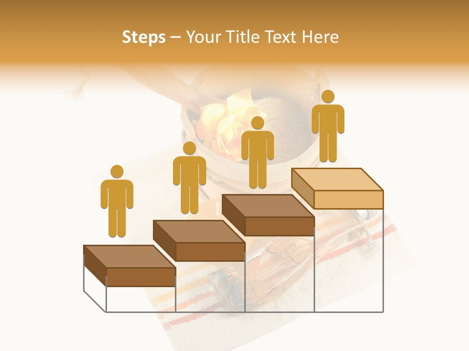 A Yellow Rose In A Wooden Bucket On A White Background PowerPoint Template