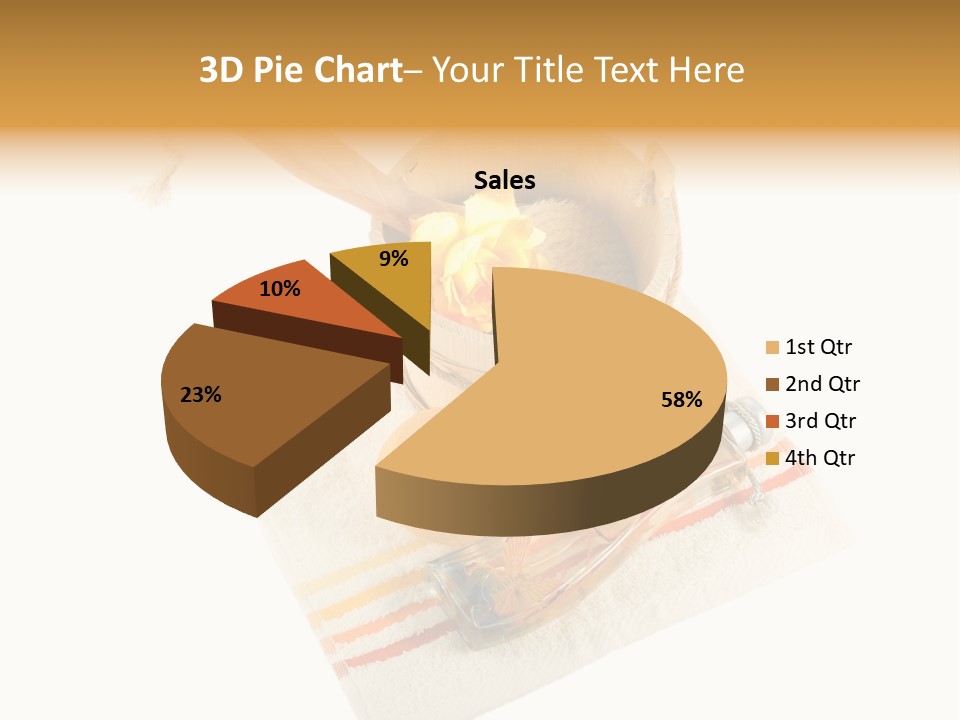 A Yellow Rose In A Wooden Bucket On A White Background PowerPoint Template