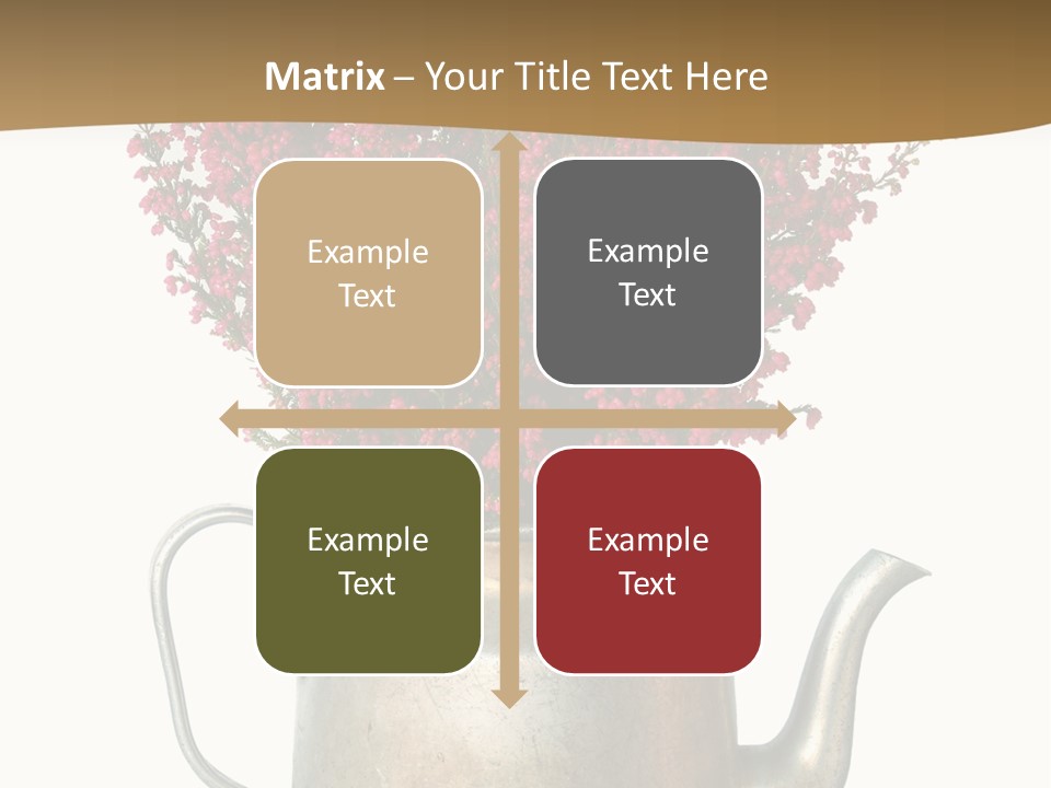 A Metal Watering Can With Flowers In It PowerPoint Template