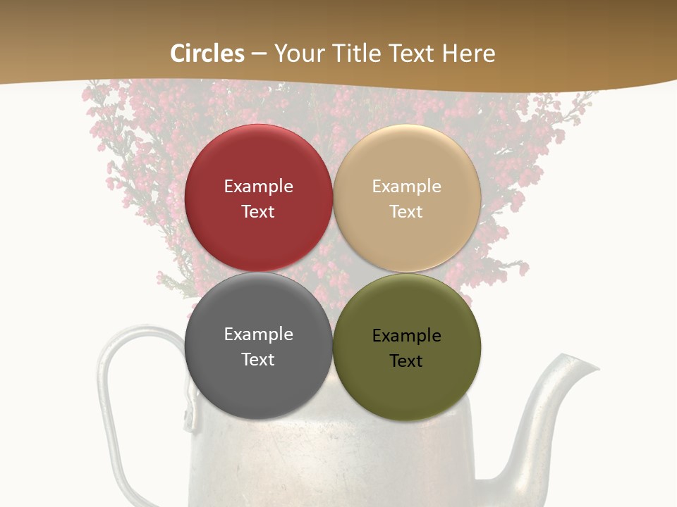 A Metal Watering Can With Flowers In It PowerPoint Template