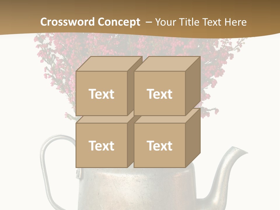 A Metal Watering Can With Flowers In It PowerPoint Template