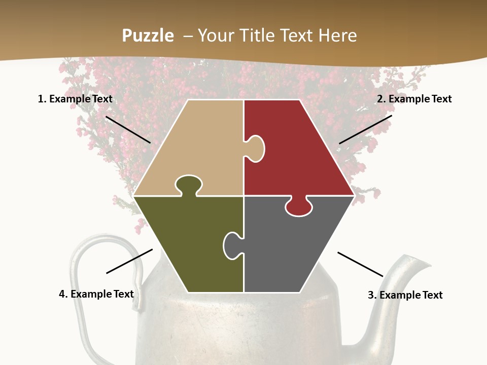 A Metal Watering Can With Flowers In It PowerPoint Template