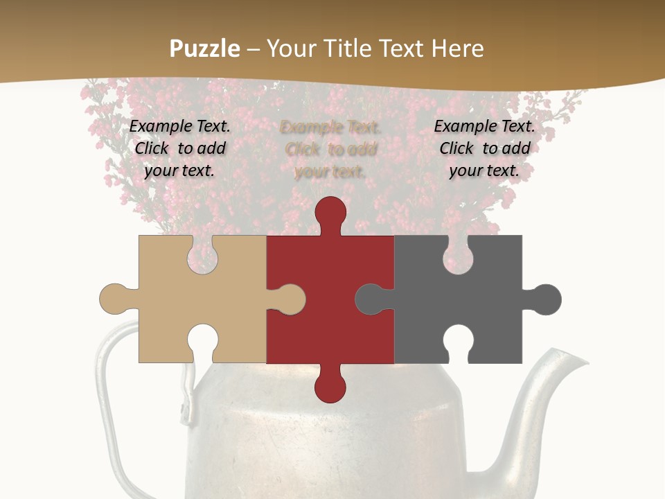 A Metal Watering Can With Flowers In It PowerPoint Template