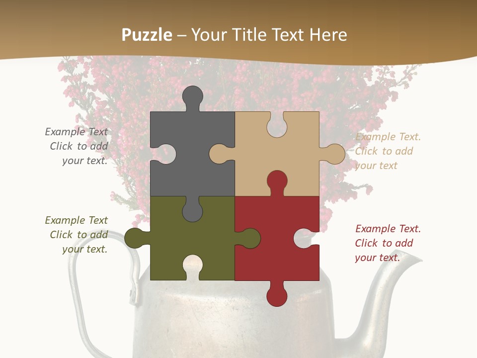 A Metal Watering Can With Flowers In It PowerPoint Template