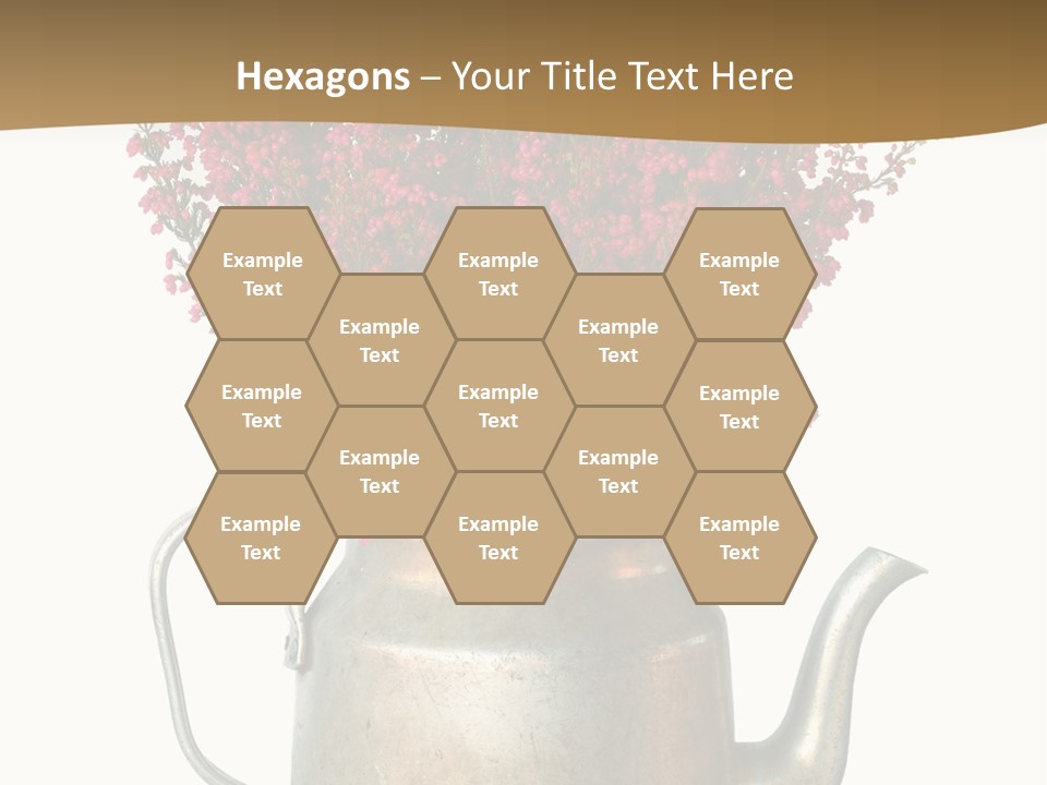 A Metal Watering Can With Flowers In It PowerPoint Template