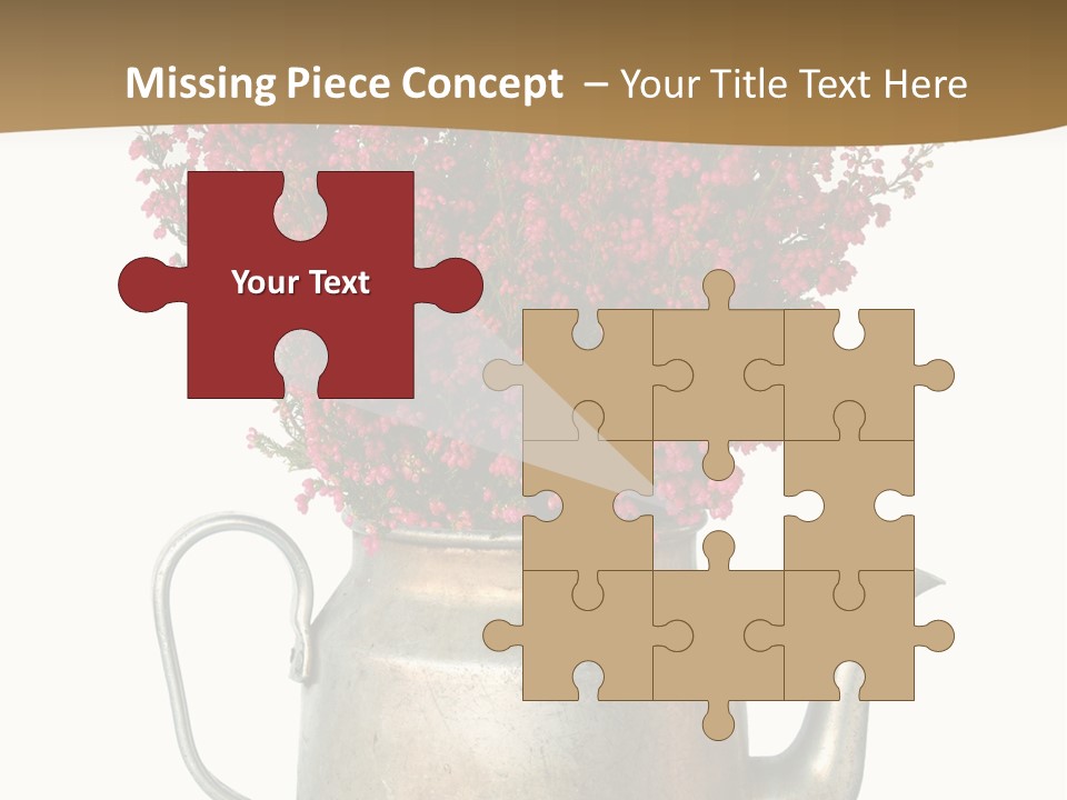 A Metal Watering Can With Flowers In It PowerPoint Template