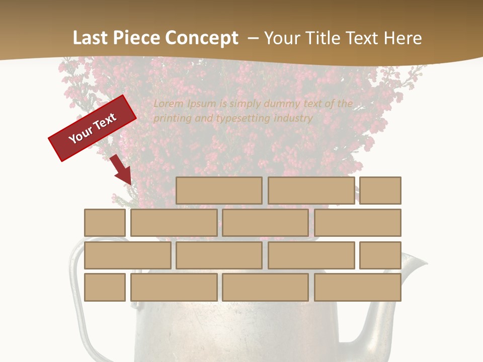 A Metal Watering Can With Flowers In It PowerPoint Template