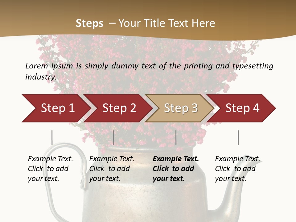A Metal Watering Can With Flowers In It PowerPoint Template